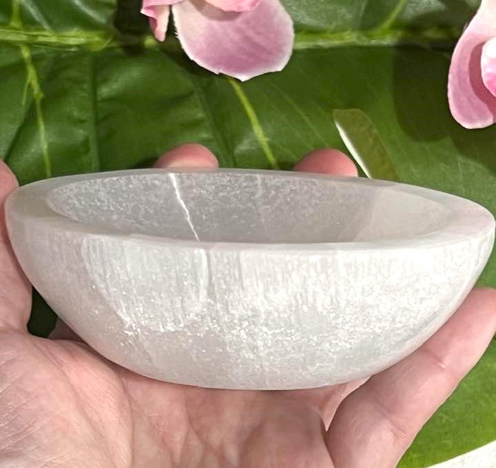 White Selenite Bowl