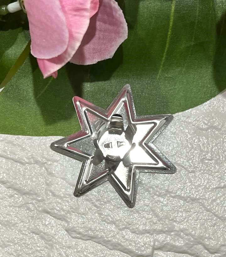 Seven Pointed Star Chime Spell Candle Holder in Silver or Gold