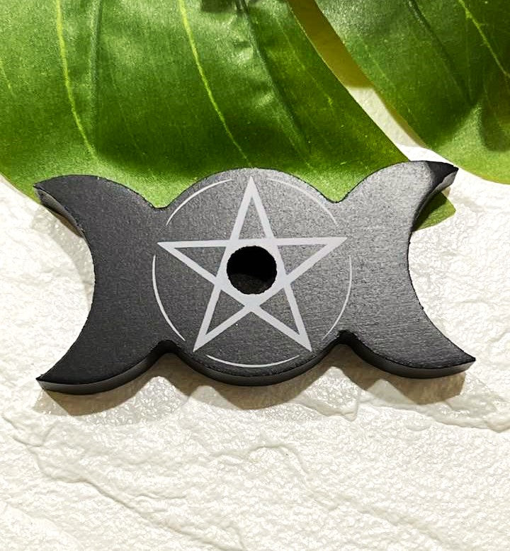 Triple Moon Pentacle Spell Chime Candle Holder