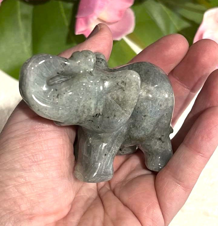 Large Labradorite Elephant