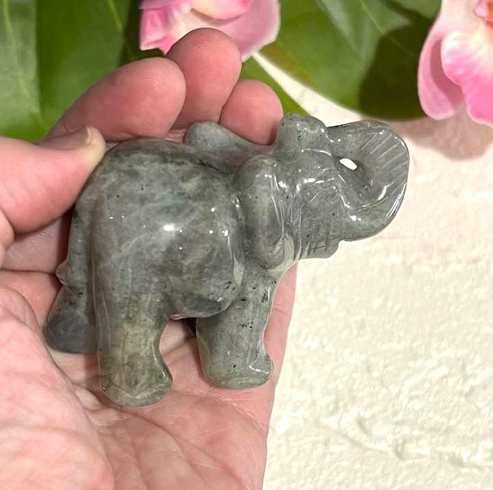 Large Labradorite Elephant