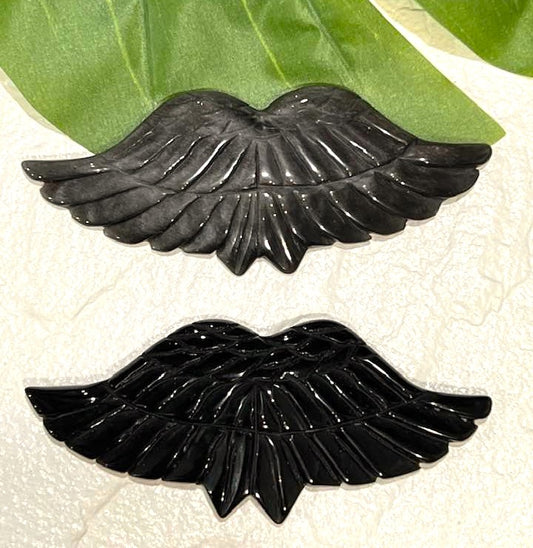 Angel Wings in Howlite, Black Obsidian or Silver Sheen Obsidian