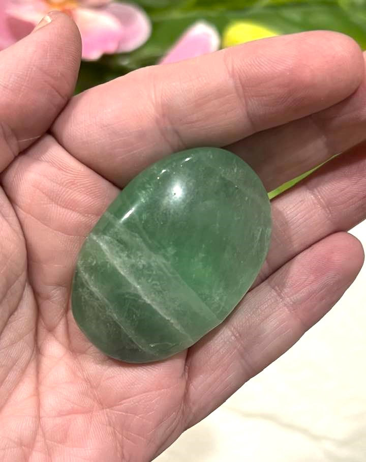 Green Fluorite Palm Stone