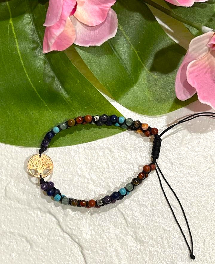 Real & Precious stones Mauritius - Thirdeye and crown chakra bracelet witn  tree of life💗 In addition, chakra bracelets are believed to be beneficial  for physical, mental, and spiritual well-being as they