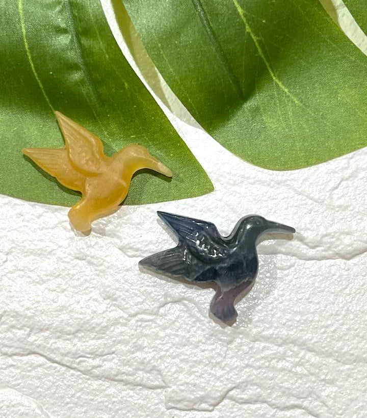 Hummingbird in Yellow Calcite or Fluorite