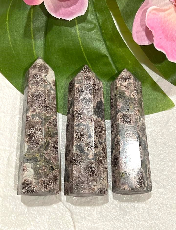 Sakura (Rhyolite Green Flower or Cherry Blossom) Jasper Tower – Aura ...