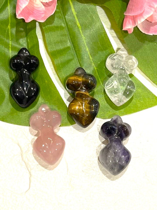 Goddess in Tiger's Eye, Amethyst, Opalite, Rose Quartz, Clear Quartz or Black Obsidian
