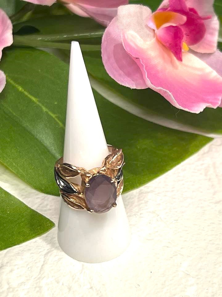 Artisan Turkish Silver Ring with Amethyst .925 Size 8