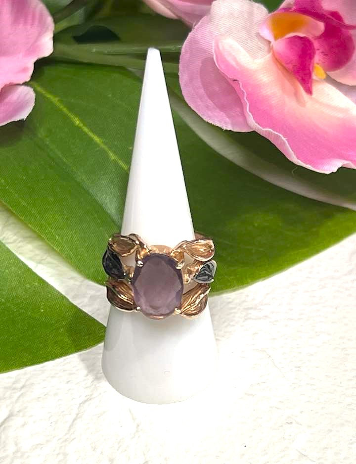 Artisan Turkish Silver Ring with Amethyst .925 Size 8