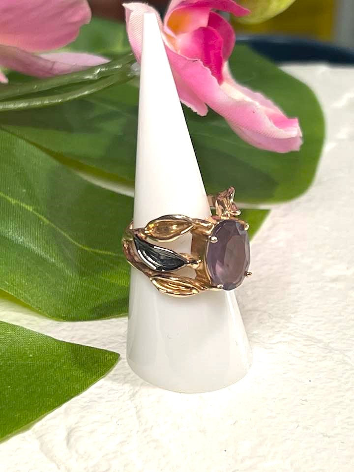 Artisan Turkish Silver Ring with Amethyst .925 Size 8