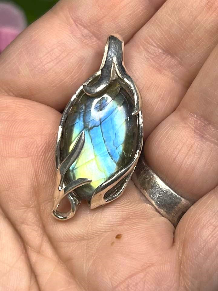 The Rainbow Labradorite Turkish Silver Pendant Collection for Transformation and Psychic Abilities