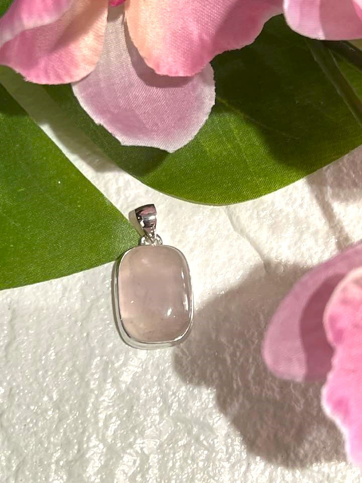 Rose Quartz Sterling Silver Pendant Collection for Love, Self Love and Compassion