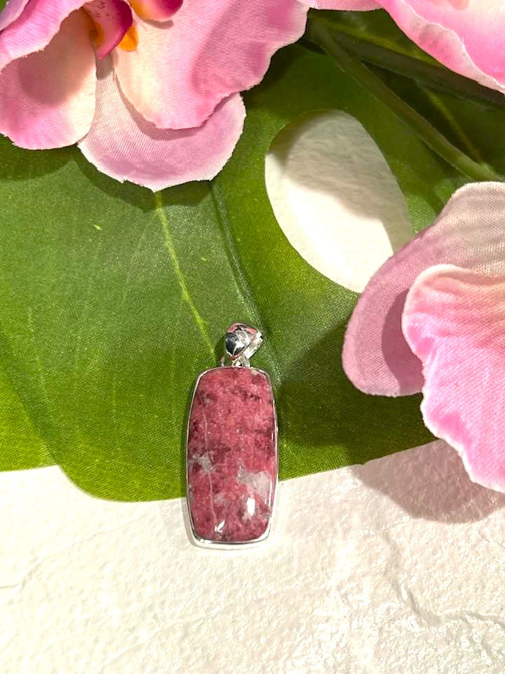 Pink Thulite (Rosaline) Sterling Silver Pendant Collection for Passion and Expression