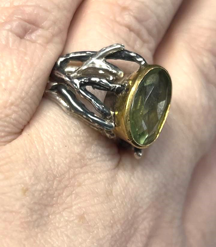Artisan Turkish Silver .925 Ring with Yellow Citrine